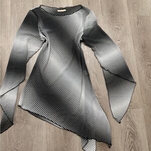 Black and White Striped Asymmetrical forever 21 top